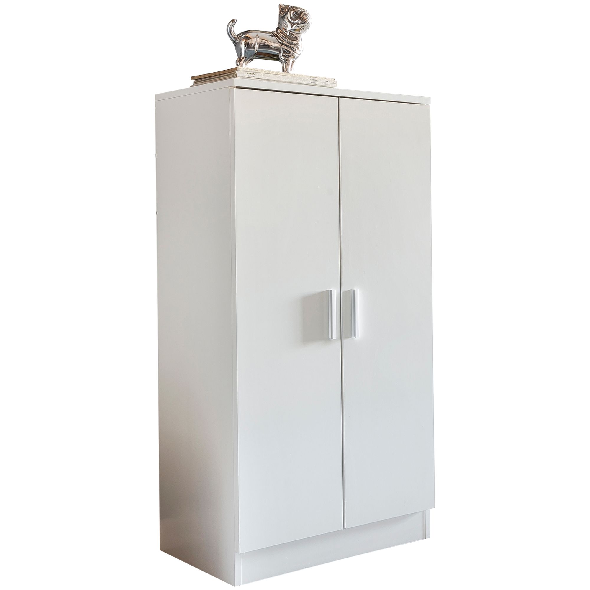 Skrinka na topánky martin s 2 dverami biela 55x108x35 cm stojan na topánky drevo uzavreté