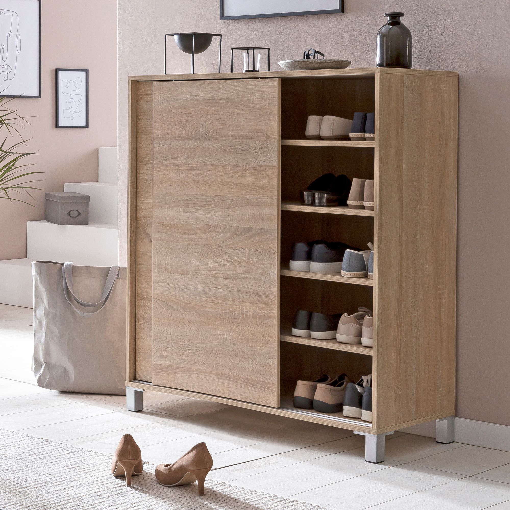 Botník drevený Sonoma | Farba Sonoma | Rozmery 100x108x37,5 cm Botník drevený Sonoma | Farba Sonoma | Rozmery 100x108x37,5 cm