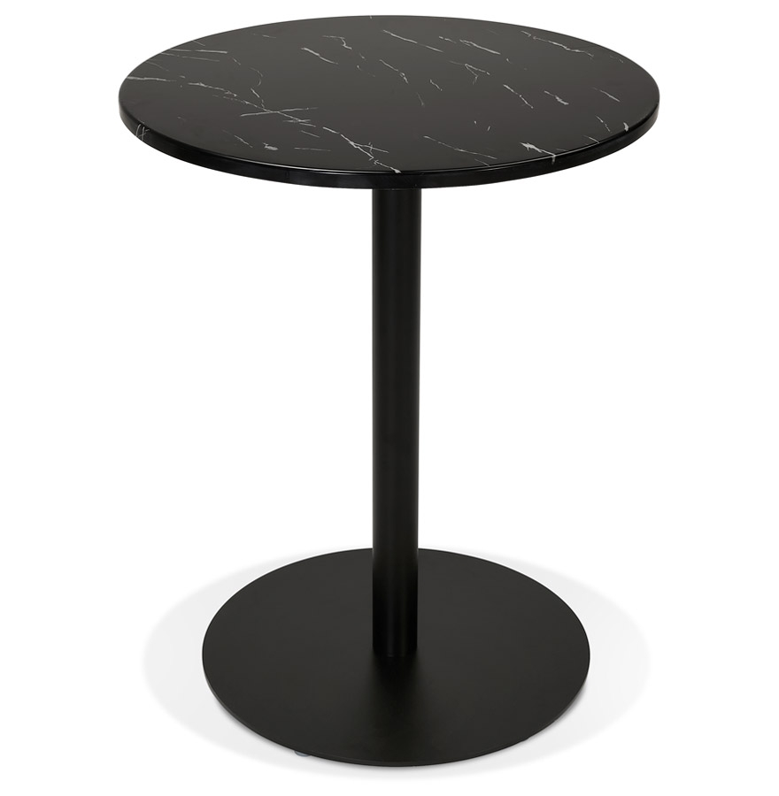 Malý okrúhly bistro stôl | Čierna kameň s efektom mramoru | Ø 60 cm