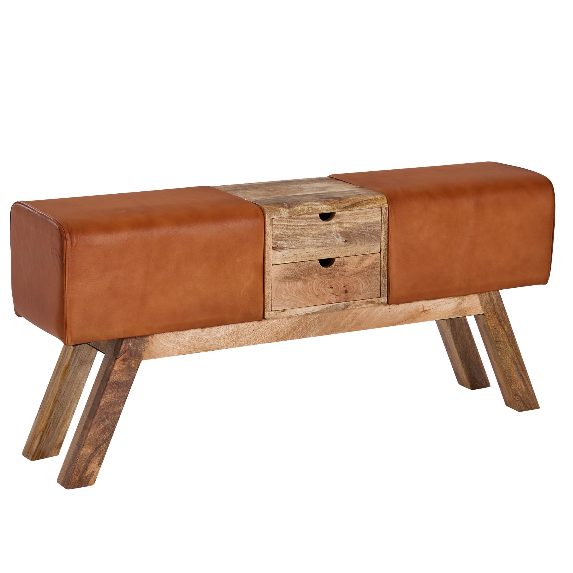 Design turnbock lavica hnedá so zásuvkami 120x56x30 cm