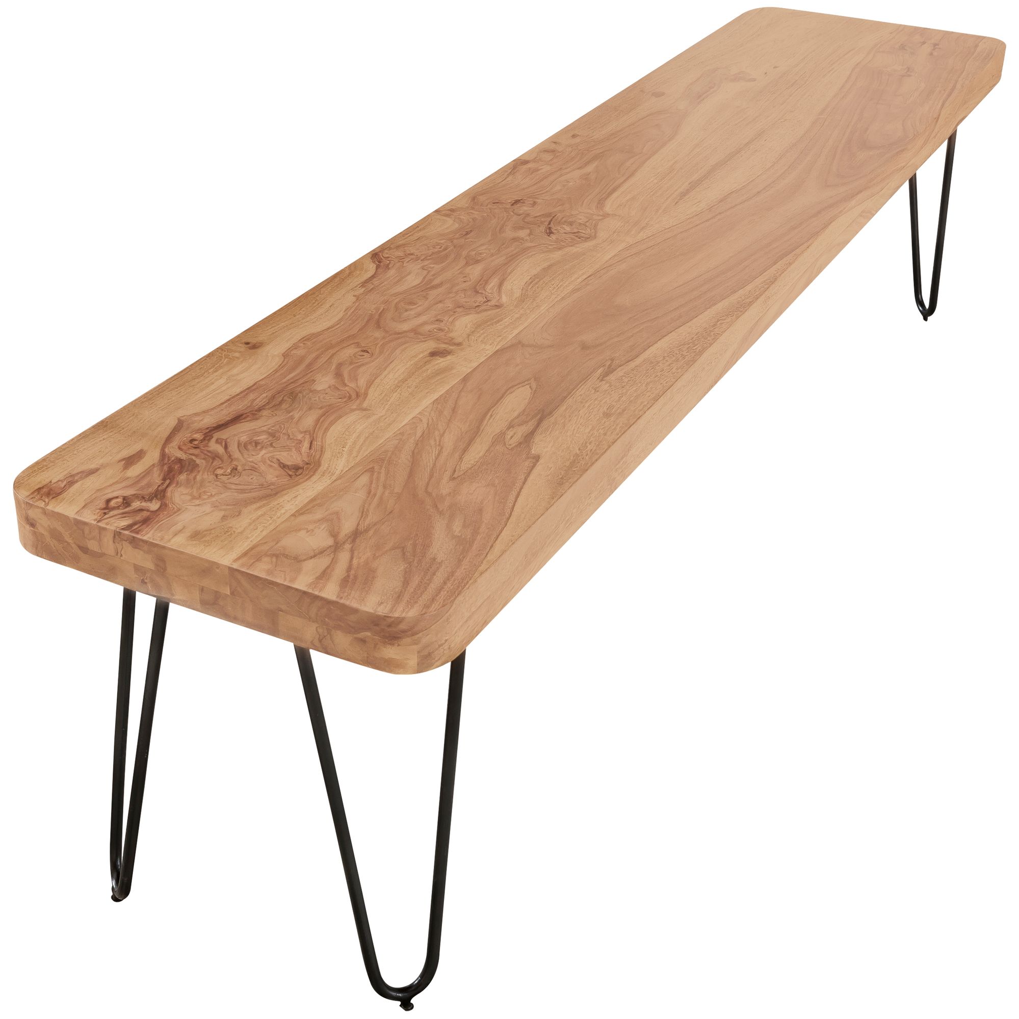 Jedálenská lavica bagli masívne drevo akácia 160 x 45 x 40 cm drevená lavica prírodný produkt kuchynská lavica vo vidieckom štýle