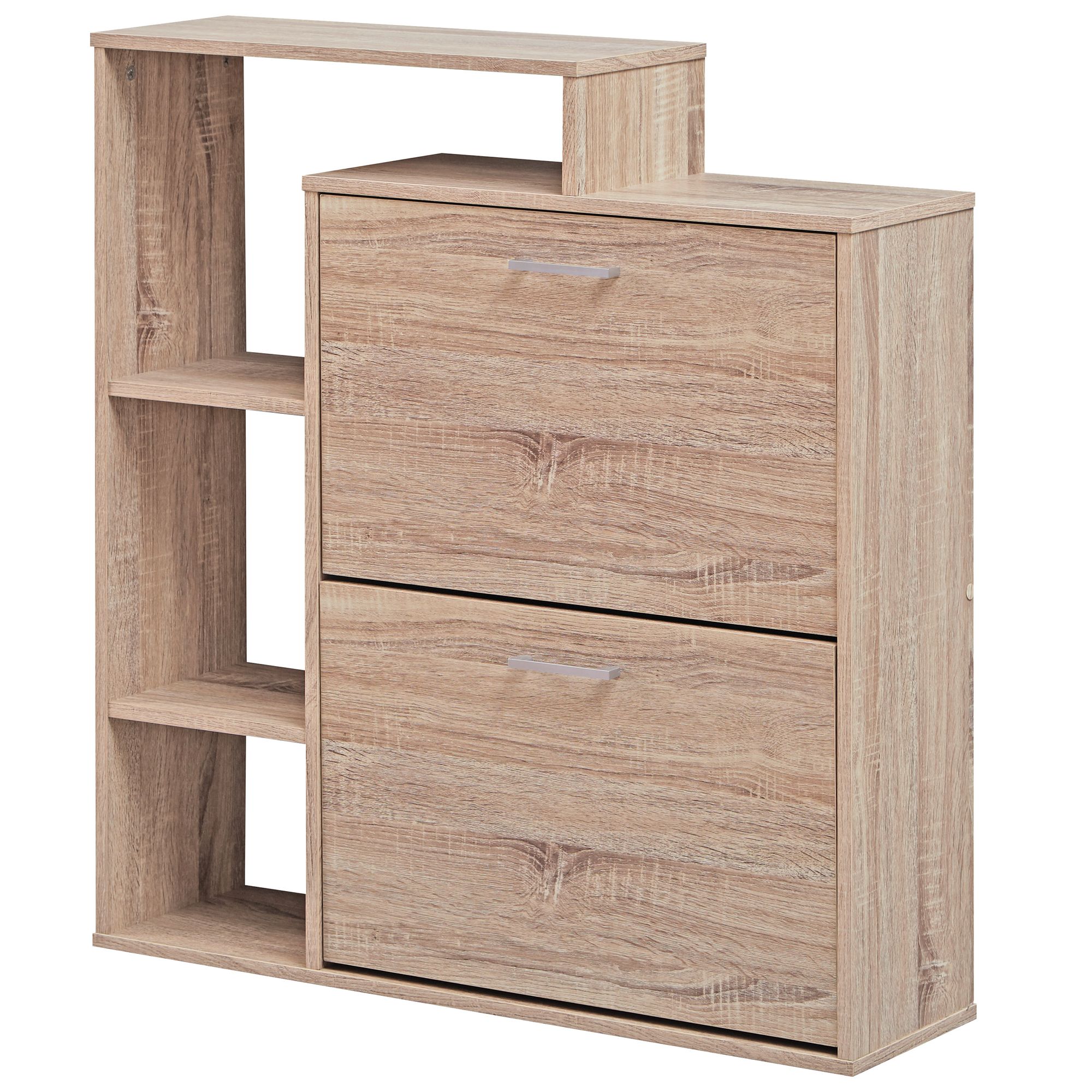 Skrinka  s 2 priehradkami do chlopne hrudník na topánky 85x93 cm stojan na topánky pre 12 párov topánok commode sklápač topánok moderný