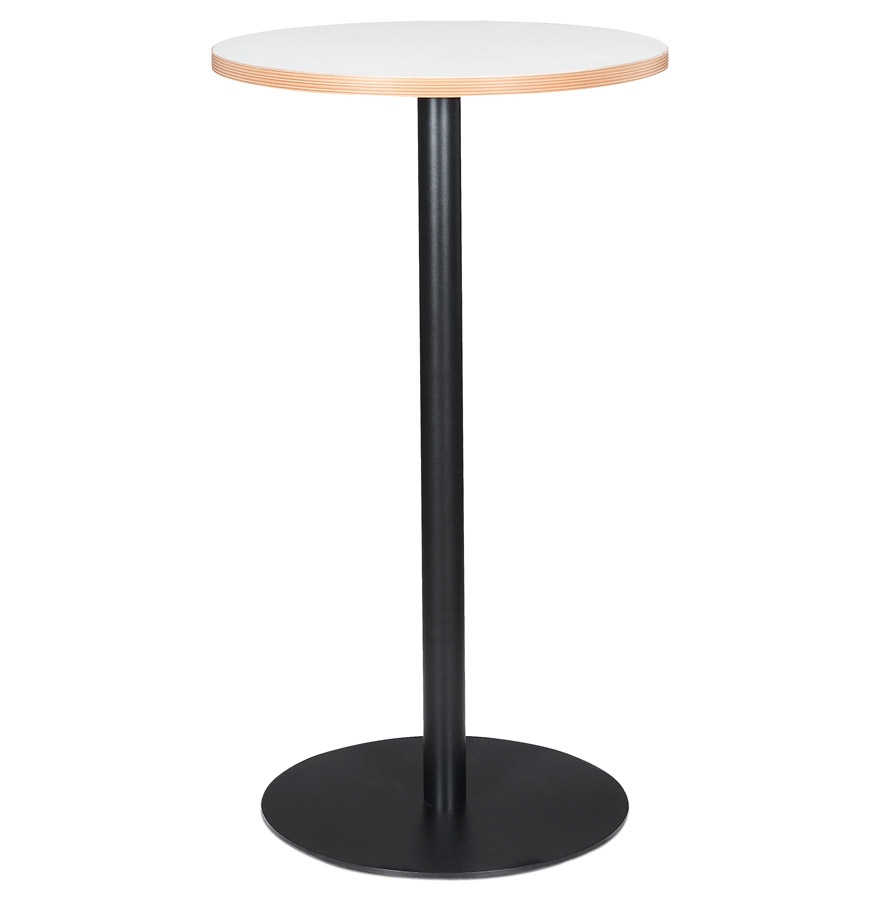 Biely jedák „POLLUX ROUND“ s čiernou nohou - Ø 60 cm