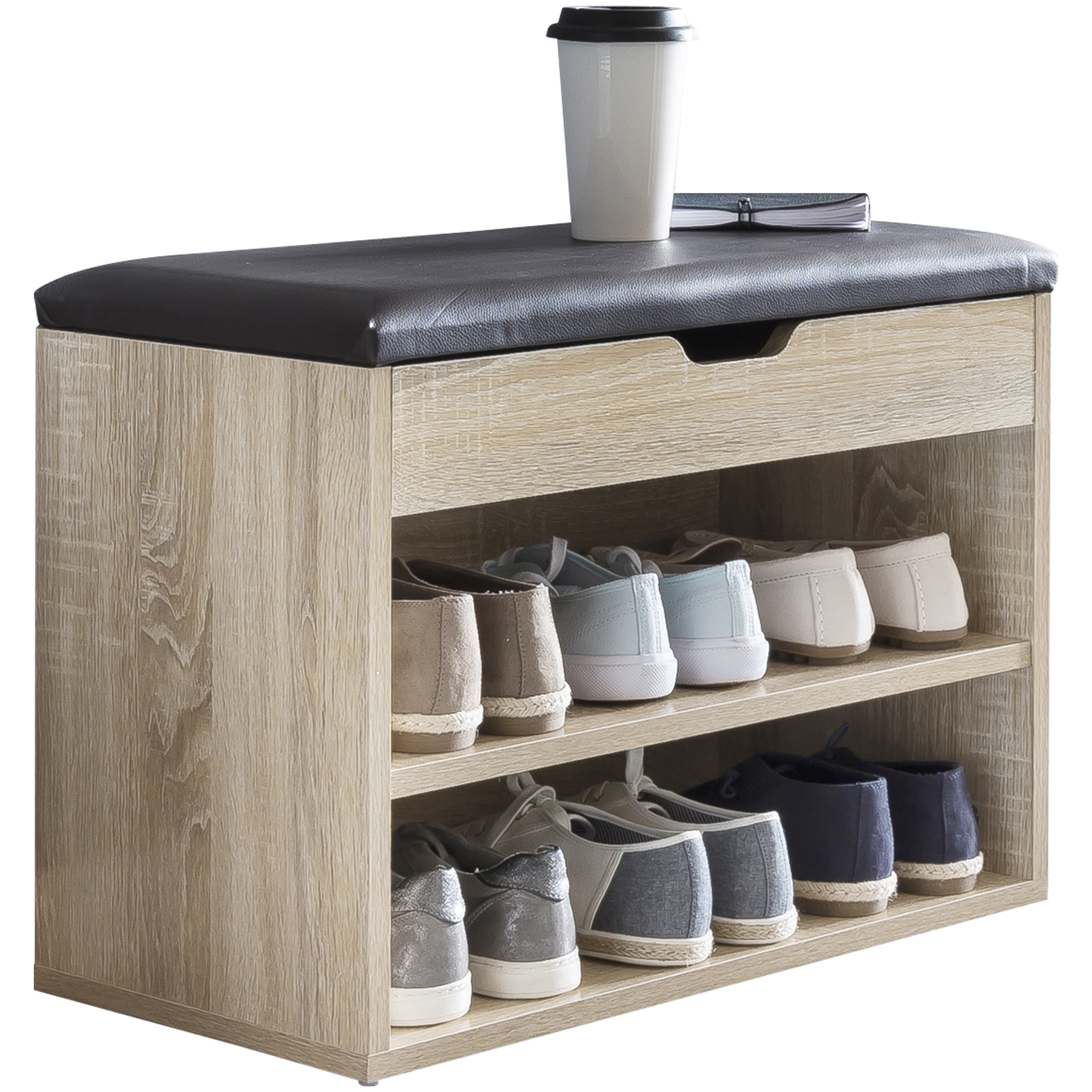 Lavica sofia so sedadlom sonoma stojan drevo 60 x 40 x 30 cm