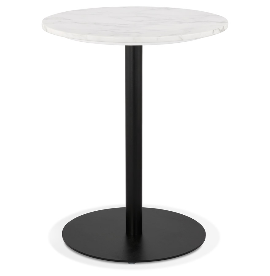 Malý okrúhly bistro stôl | Biela kameň s efektom mramoru | Ø 60 cm